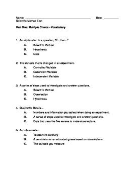 Scientific Method Unit Test .